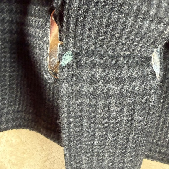 Theory Quinn Shan Grey Houndstooth Wool Cashmere Belted Cropped Peacoat Jacket S - Picture 7 of 12